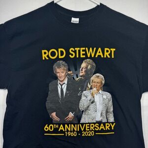 Rod Stewart T-Shirt 60th Anniversary Graphic Print Gildan Tag Sz‎ XL